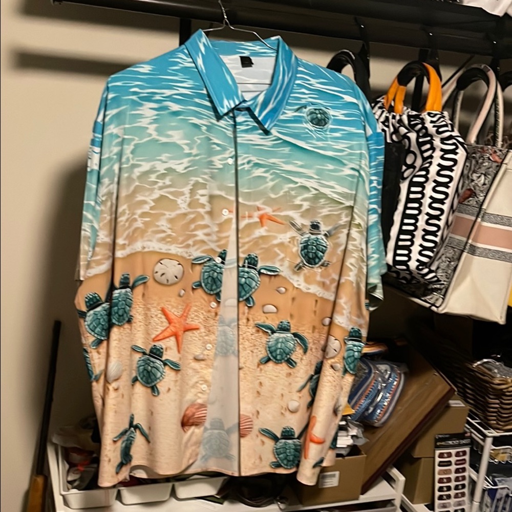 Beach-Themed Men's Shirt